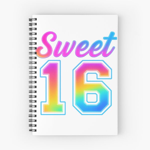 Artikelvorschau, Sweet 16 Regenbogen Neon Geburtstagsdesign entworfen und verkauft von PixelExpressStudio.