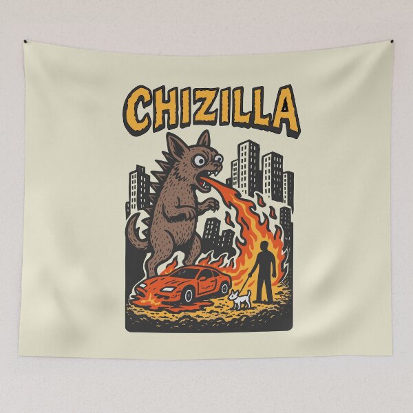 Item preview, Shih Tzu being Godzilla attacking the city and burning it down designed and sold by notorius12.