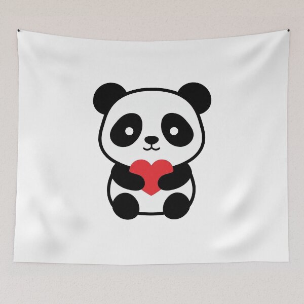 Item preview, Cute Cartoon Panda Holding Heart Minimalist designed and sold by marionrien.