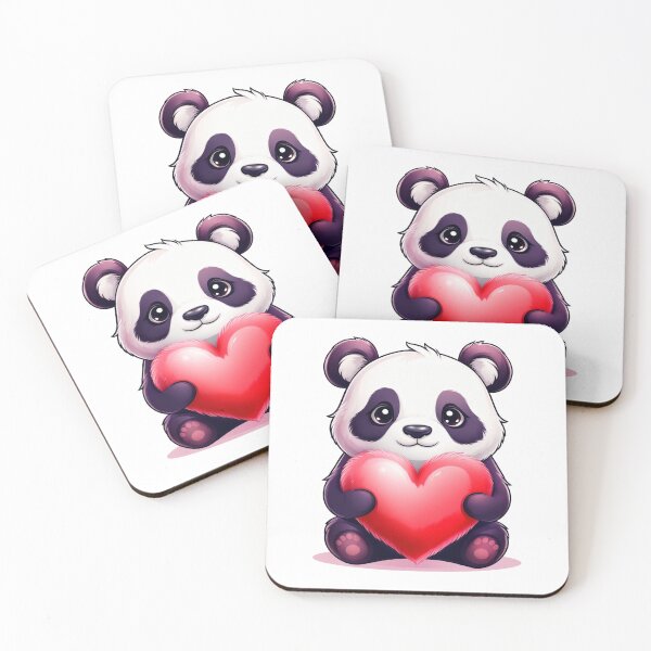 Item preview, Cute Cartoon Panda Holding Fluffy Love Heart designed and sold by marionrien.