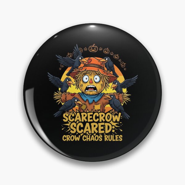 Item preview, Scared Scarecrow with Crows – Funny Halloween Cartoon designed and sold by Dazzle-Sizzle.