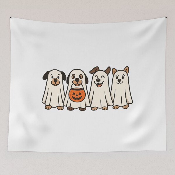 Item preview, Halloween Ghost Dogs – Cute Cartoon Trick-or-Treat Design designed and sold by DailyDrivesct.