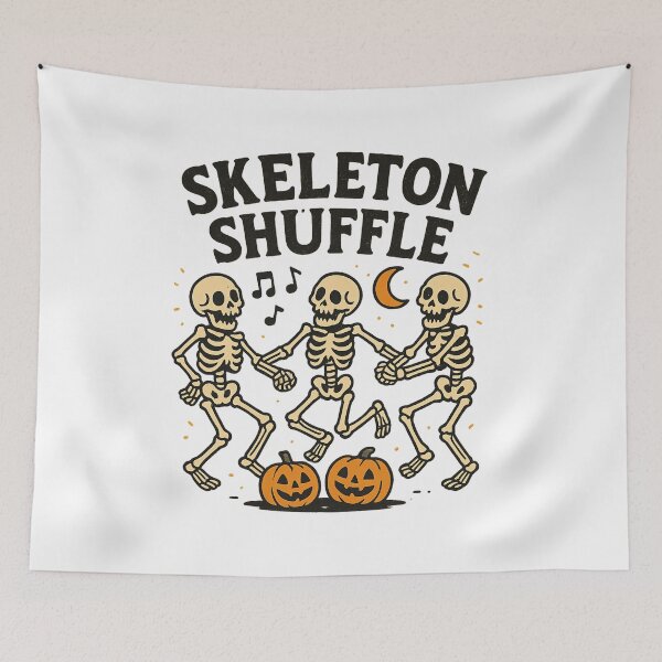 Item preview, Skeleton Shuffle – Vintage Halloween Dancing Skeletons Retro Design designed and sold by DailyDrivesct.