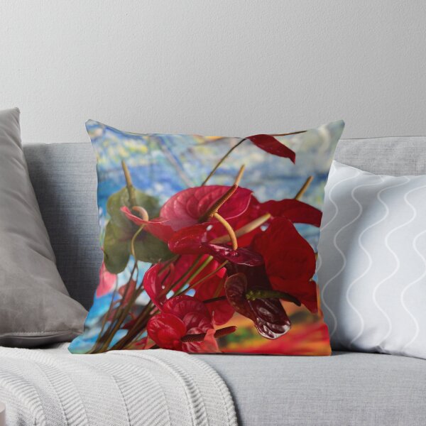 Item preview, Red Blossoms with Painted Sky Mural designed and sold by TrisaThyme.