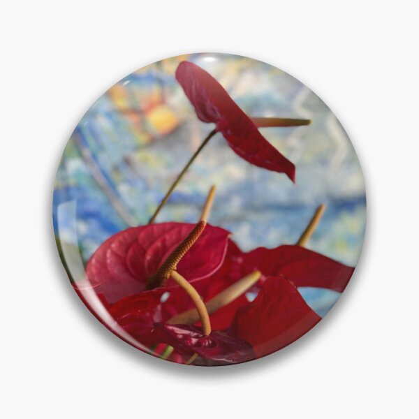 Item preview, Red Blossoms with Painted Sky Mural designed and sold by TrisaThyme.