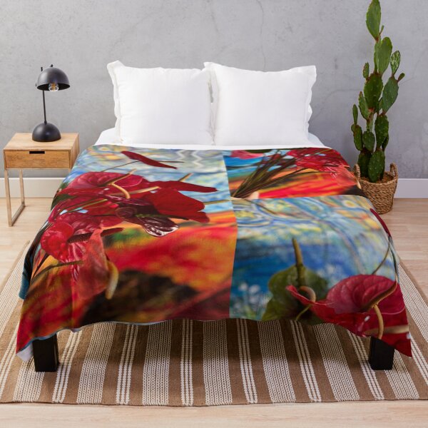 Item preview, Red Blossoms with Painted Sky Mural designed and sold by TrisaThyme.