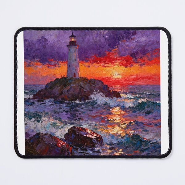 Item preview, Lighthouse with brilliant Sunset designed and sold by Heartlight88.