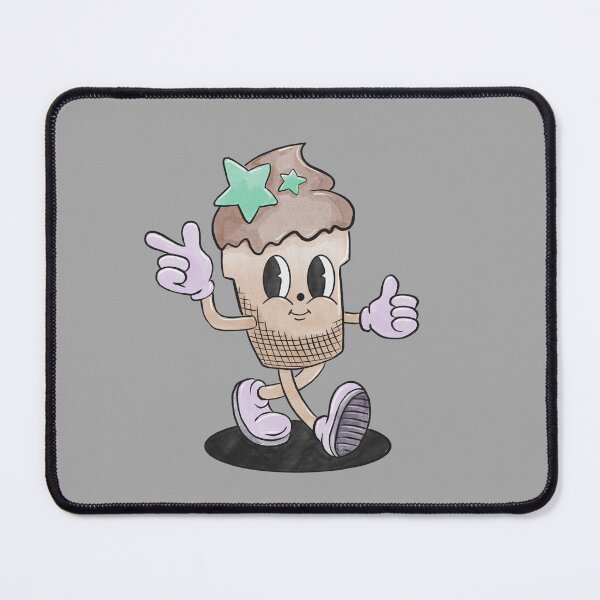 Item preview, Vintage style hand drawn cute Ice Cream mascot cartoon character designed and sold by Derailed-Drips.