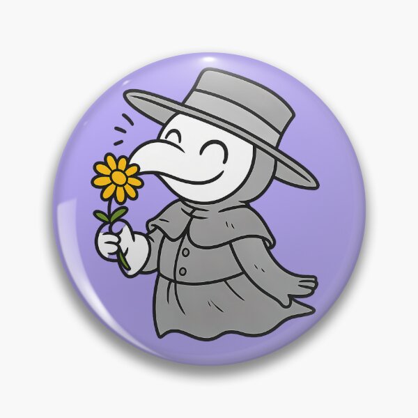 Item preview, Spooky Cute Plague Doctor Sniffing a Daisy designed and sold by designsbyhw.