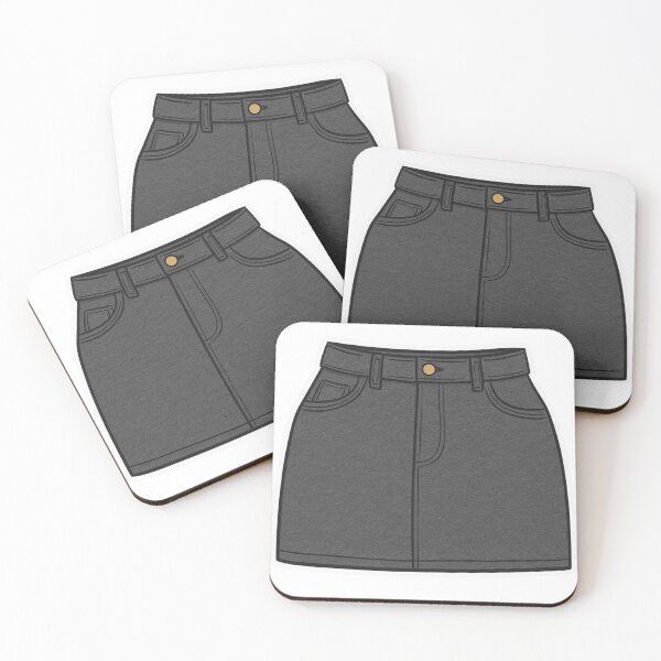 Item preview, Black Denim Mini Skirt Cartoon Sticker designed and sold by ha11e11.