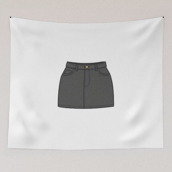 Item preview, Black Denim Mini Skirt Cartoon Sticker designed and sold by ha11e11.