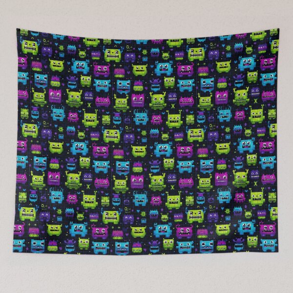 Item preview, Pixel Art Monster Pattern - Retro 8-Bit Gaming Design designed and sold by Meiersbeste.