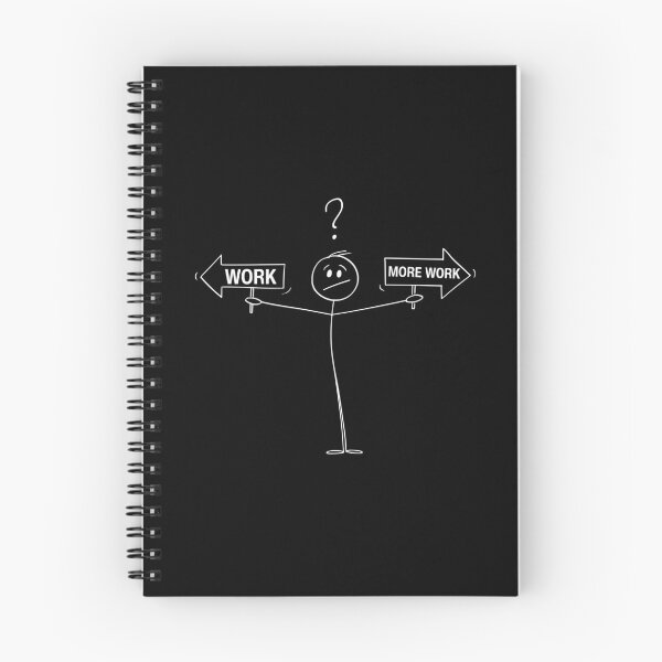 Aperçu de l'œuvre Work or More Work | Funny Stick Figure Workplace Cartoon créée et vendue par GiggleShift.