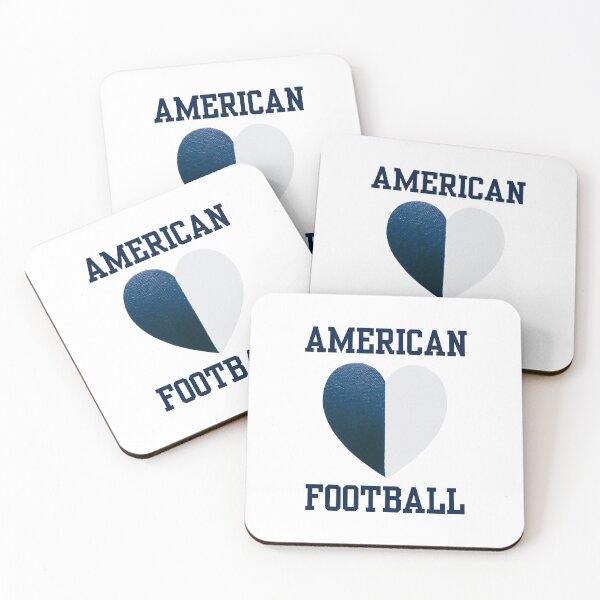 Item preview, AMERICAN FOOTBALL Blue & White Painted Heart designed and sold by FABOArt.