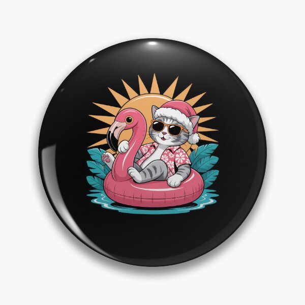Item preview, Cat Christmas in July Hawaiian Flamingo XMAS Dab designed and sold by LeeEvans222.