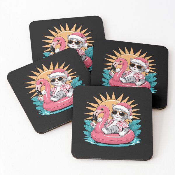 Item preview, Cat Christmas in July Hawaiian Flamingo XMAS Dab designed and sold by LeeEvans222.