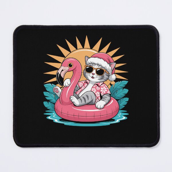 Item preview, Cat Christmas in July Hawaiian Flamingo XMAS Dab designed and sold by LeeEvans222.