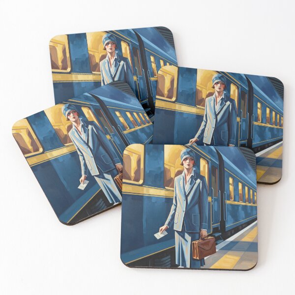Item preview, The Departure of the Blue Train - Original Art Deco Artwork designed and sold by elektronen.