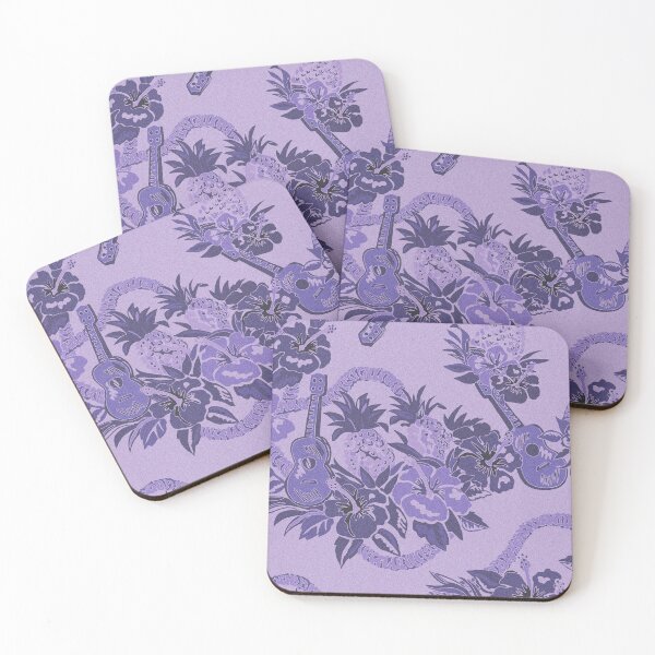 Item preview, Pineapple and Ukulele Hawaiian Serenade-monochromatic purple designed and sold by Linda Maliuana.