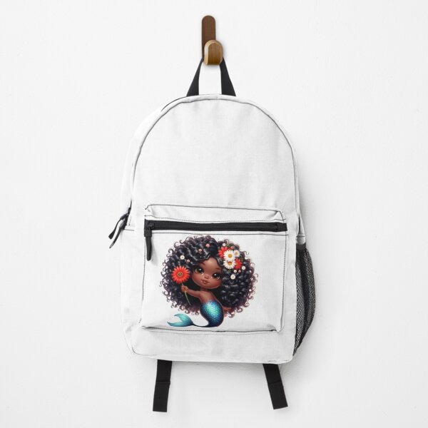 Item preview, Playful Afro Mermaid Girl with Flowers | Black Girl Illustration designed and sold by Lulunza.