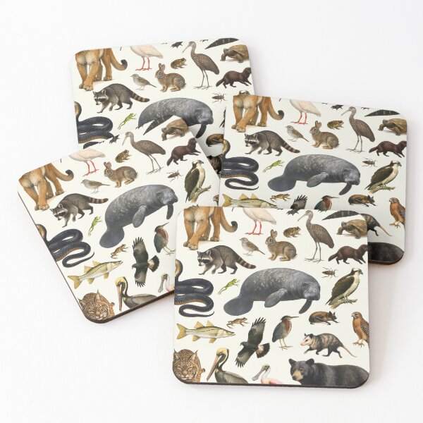 Item preview, Animals of the Florida Everglades Retro Wildlife Illustration designed and sold by kakarikihill.