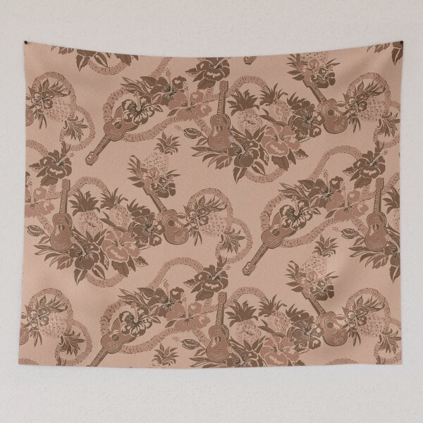 Item preview, Pineapple and Ukulele Hawaiian Serenade-monochromatic sepia designed and sold by Linda Maliuana.
