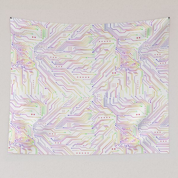 Item preview, Microchip Motherboard Rainbow Repeat Technology Computer Pattern designed and sold by KatelynMitalski.