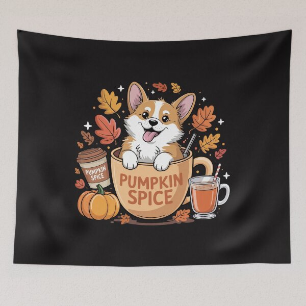 Item preview, Fall Coffee Pumpkin Spice Latte Iced Autumn Corgi  designed and sold by Ikwalima.