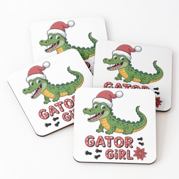 Item preview, Christmas Gator Girl Santa Hat Florida  Crocodile designed and sold by ticlitule.