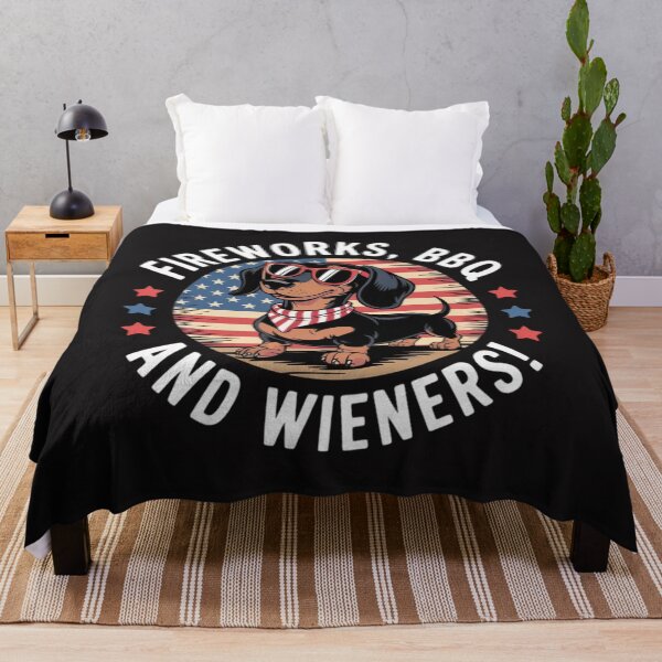 Item preview, Fireworks BBQ & wieners Funny Weiner Dog July 4th Dachshund designed and sold by Ikwalima.