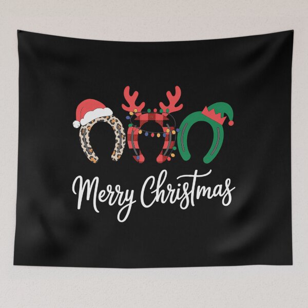 Item preview, Christmas Horseshoe  Leopard Plaid Santa Hat Horse Xmas designed and sold by ticlitule.