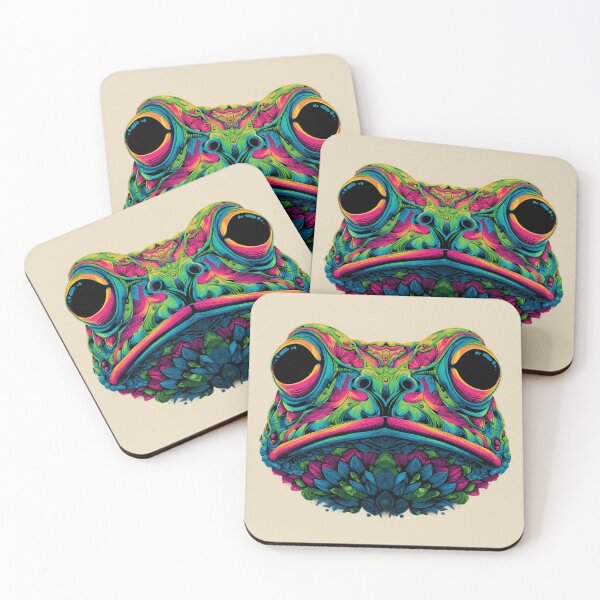 Item preview, Frog Head Neon Illustration – Psychedelic Spirit Animal designed and sold by Meiersbeste.
