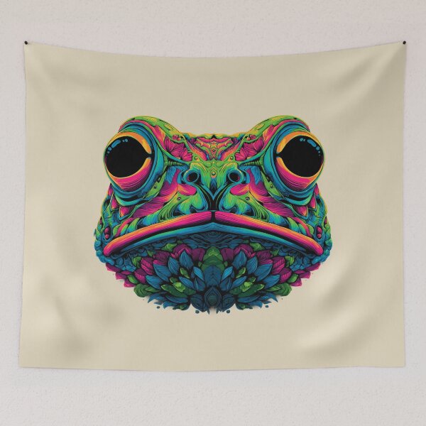 Item preview, Frog Head Neon Illustration – Psychedelic Spirit Animal designed and sold by Meiersbeste.