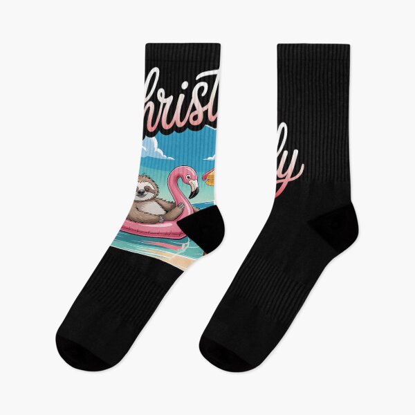 Item preview, Christmas In July - Lazy Sloth On Flamingo Float - Vacation designed and sold by BiellaSar.
