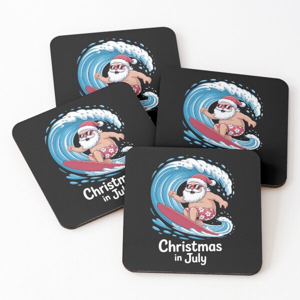 Item preview, Christmas in July - Santa Hawaiian Surfing - Summer Xmas designed and sold by BiellaSar.