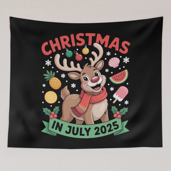 Item preview, Christmas In July 2025 Reindeer Xmas Lights Summer designed and sold by BiellaSar.