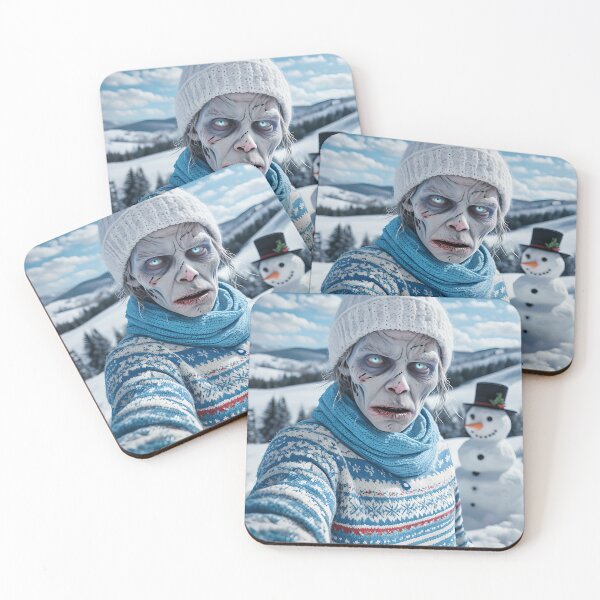 Item preview, Selfie de zombi con muñeco de nieve - Winter Undead designed and sold by NightTimeJ.