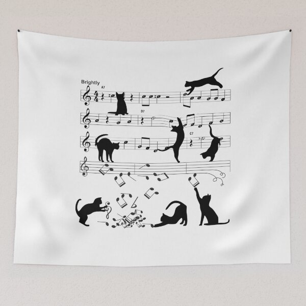 Item preview, Cat Playing Clef Notes Piano Music Funny Musical Cats Cute Gift  designed and sold by Elizabethjen1.