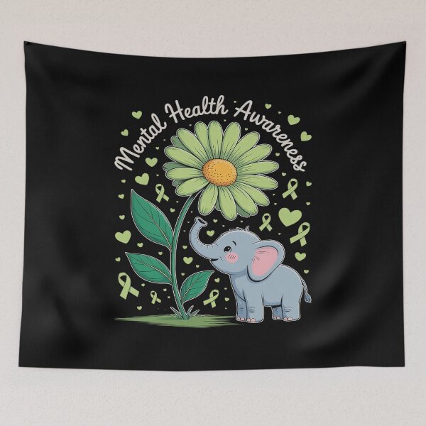 Item preview, Mental Health Awareness Month Green Ribbon sunflower designed and sold by itsnothatweird.