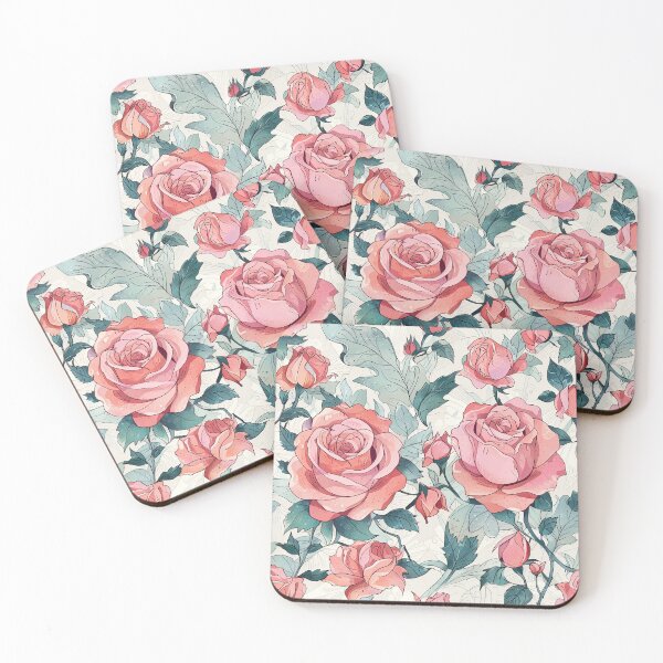 Item preview, Pink Rose Pattern With Green Foliage designed and sold by CoolPixels.