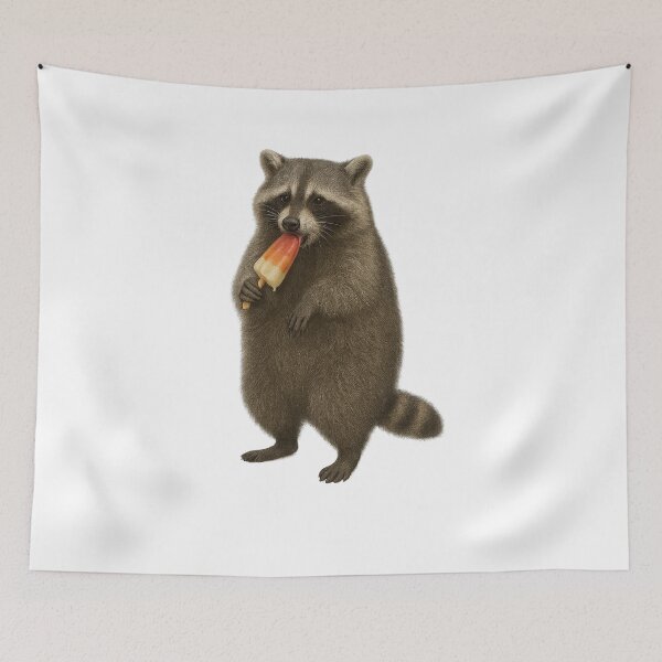 Item preview, Racoon Cooling off with a Popsicle designed and sold by thehaywirehoney.