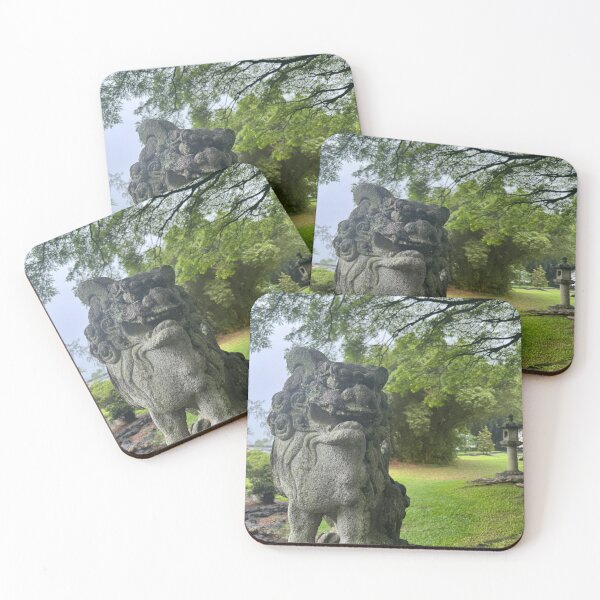 Item preview, Stone Guardian Lion Under the Trees designed and sold by TrisaThyme.
