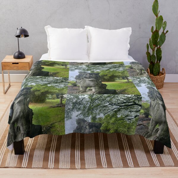 Item preview, Stone Guardian Lion Under the Trees designed and sold by TrisaThyme.