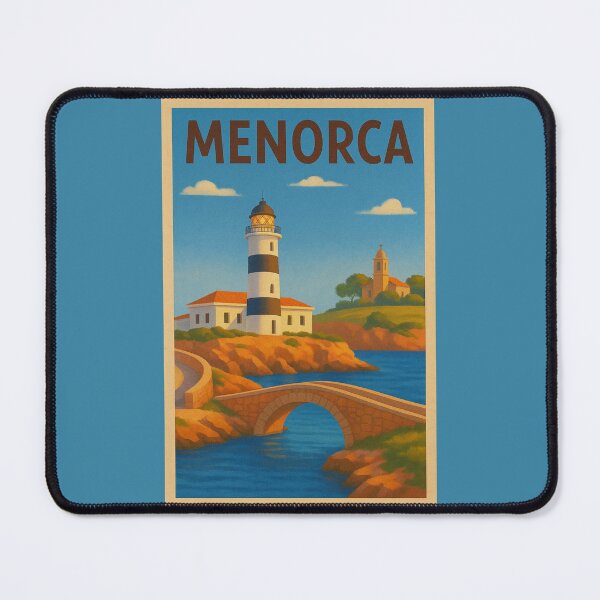 Item preview, Menorca Spain Travel Art – Lighthouse, Coastline and Mediterranean Island Souvenir designed and sold by Annika Shurafa.