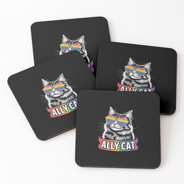 Item preview, Ally Cat Straight Lgbt Supporter Gay Pride Ally Rainbow designed and sold by SlogariArt.