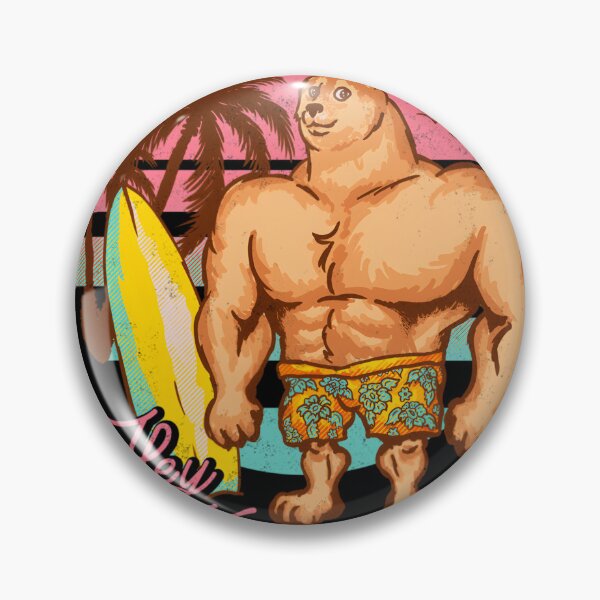 Item preview, Swole Doge Chilling On The Beach  Pink  Hey King  Big Muscle Buff Dog Meme  Chad Shiba Inu Doggo	 designed and sold by vwfcvgzkaqr32.