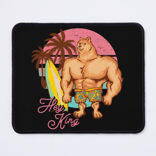 Item preview, Swole Doge Chilling On The Beach Pink Hey King Big Muscle Buff Dog Meme Chad Shiba Inu Doggo designed and sold by vwfcvgzkaqr32.