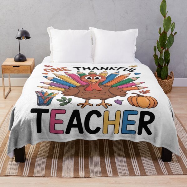 Item preview, One Thankful Teacher  Teacher Thanksgiving Turkey designed and sold by PeteHomenick.