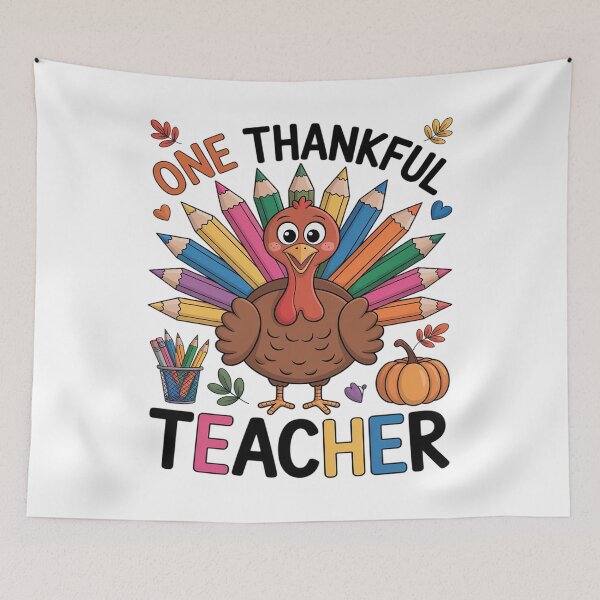 Item preview, One Thankful Teacher  Teacher Thanksgiving Turkey designed and sold by PeteHomenick.