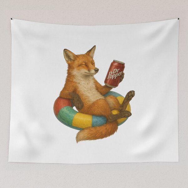 Item preview, Fox drinking an ice cold Soda designed and sold by thehaywirehoney.